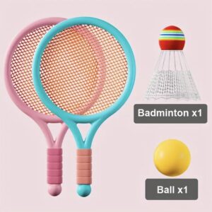 ست راکت بدمینتون با رنگ‌های پاستلی و بامزه
