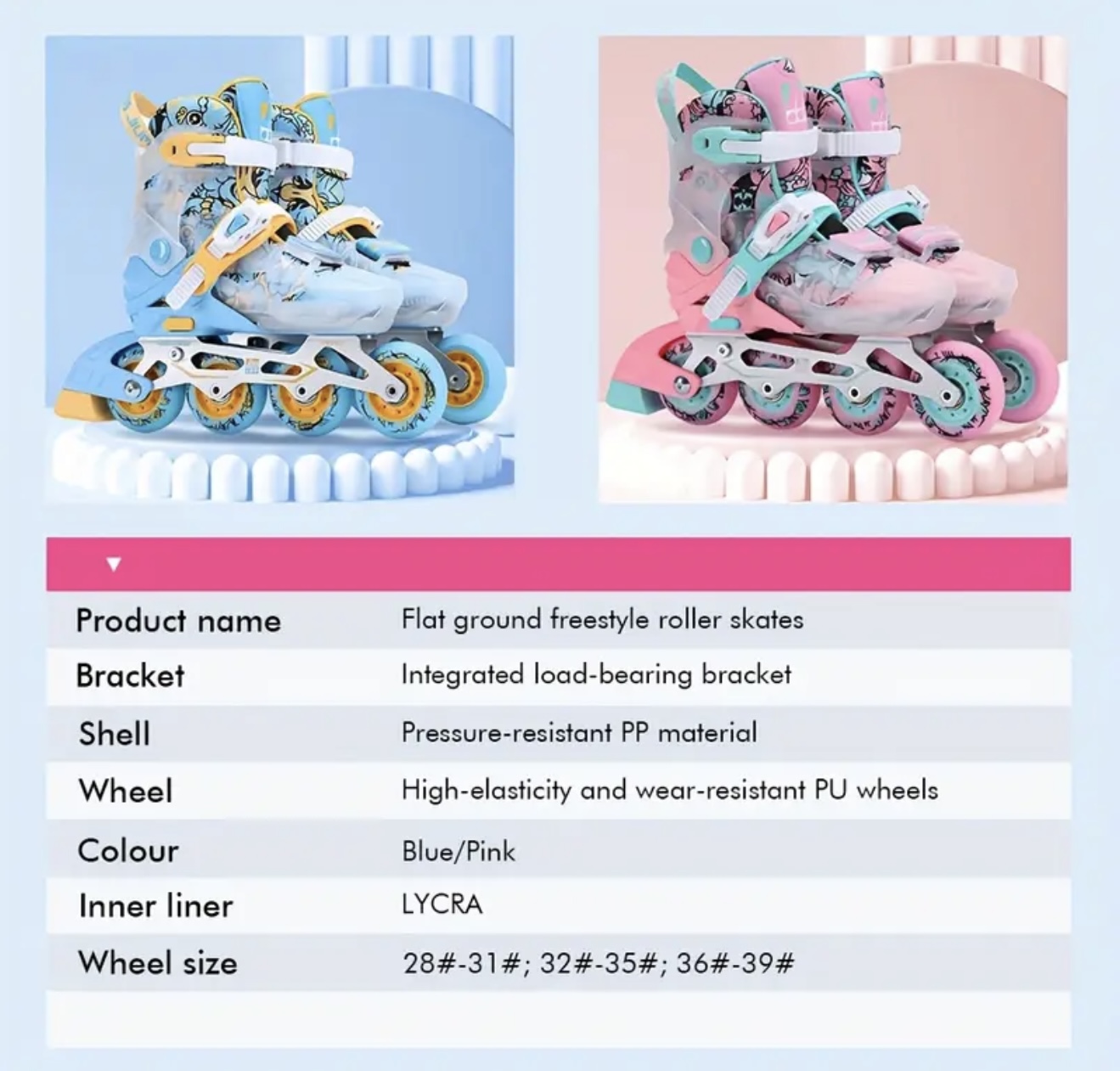 ست کامل کفش اسکیت چرخشی کودکان برای مبتدیان - Image 9