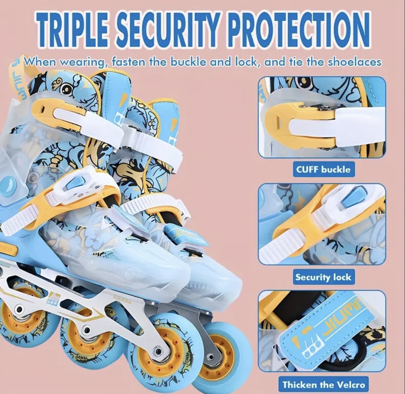 ست کامل کفش اسکیت چرخشی کودکان برای مبتدیان