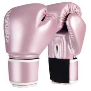 دستکش بوکس صورتی برای بانوان و آقایان – دستکش تمرینی از جنس چرم مصنوعی با بند قابل تنظیم
