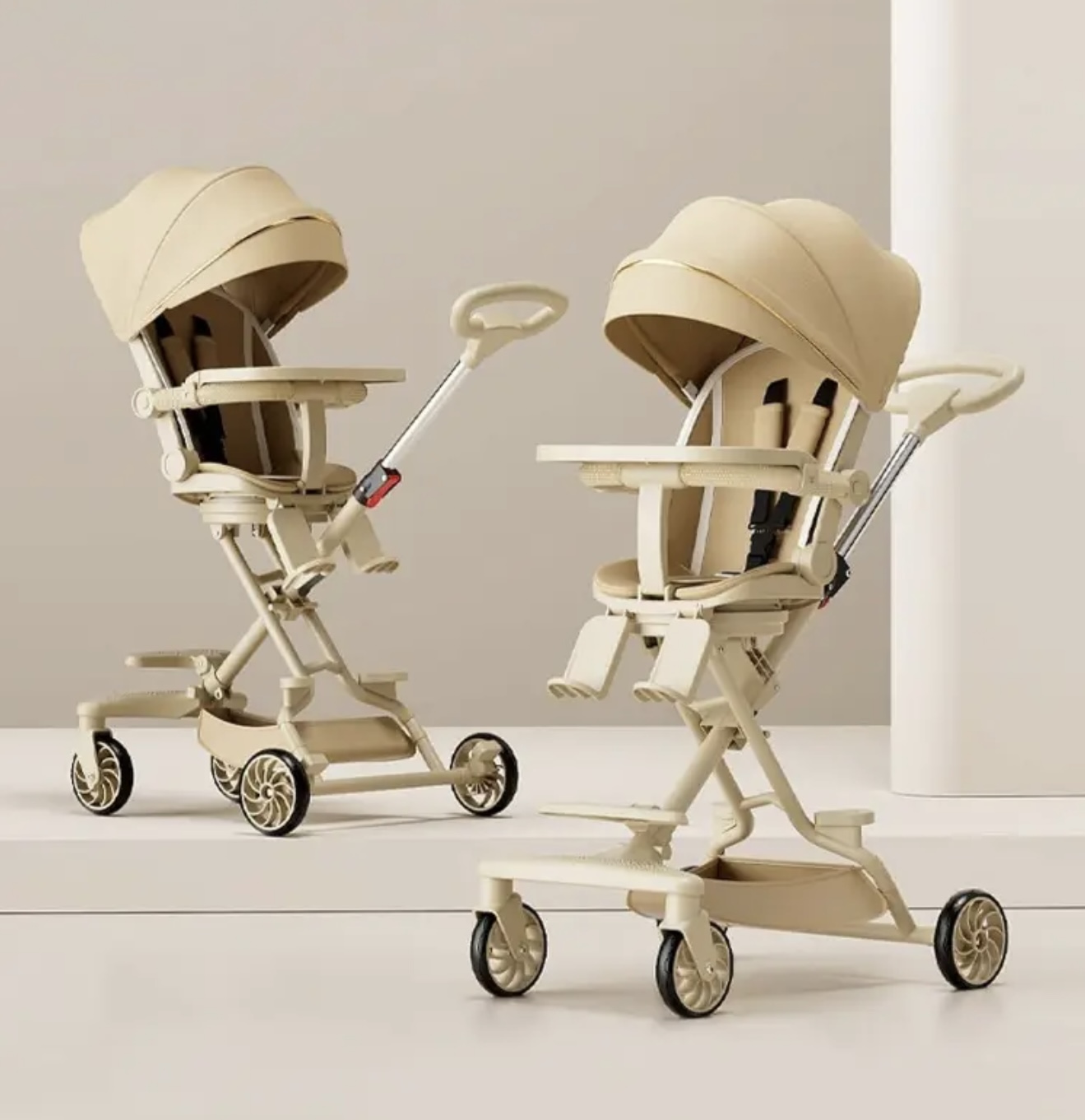 کالسکه قابل هدایت دوطرفه، مناسب دوقلوها