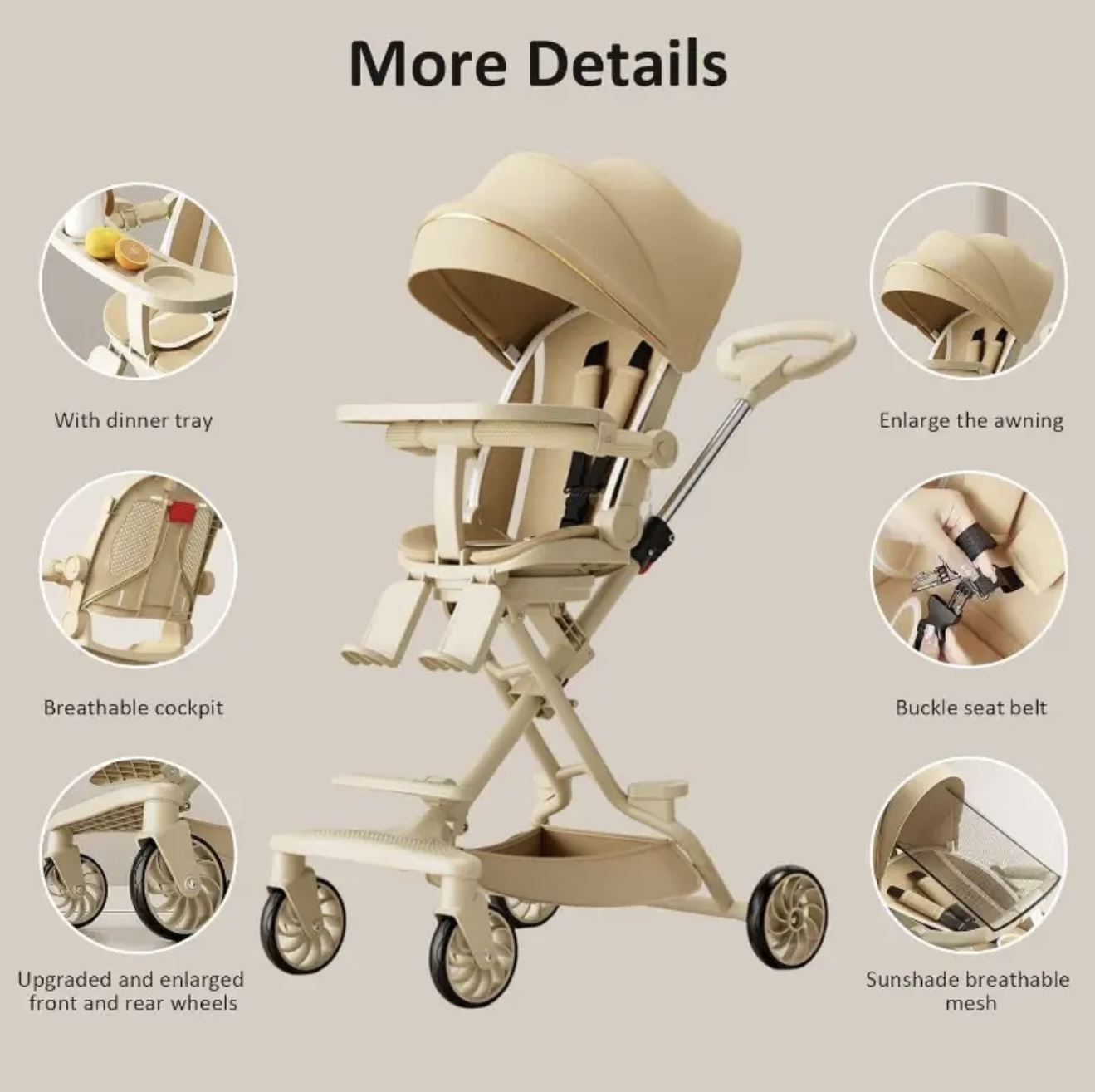 کالسکه قابل هدایت دوطرفه، مناسب دوقلوها - Image 4