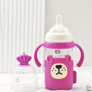شیشه شیر نوزاد ۱۸۰ میلی‌لیتری با روکش محافظ سیلیکونی