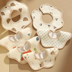 ست ۵ عددی پیش‌بند نوزاد طرح گلبرگی