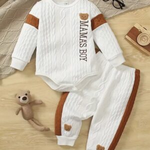 رامپر نرم و راحت با گلدوزی خرس و حروف