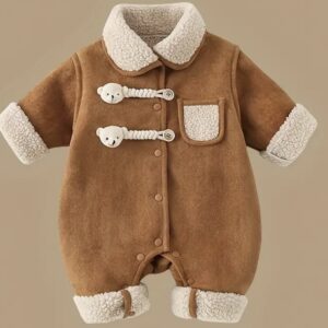 سرهمی زمستانی گرم نوزاد با آستین بلند