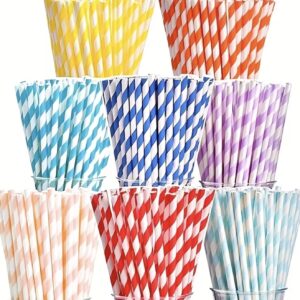 نی های کاغذی ضخیم و رنگی یکبار مصرف