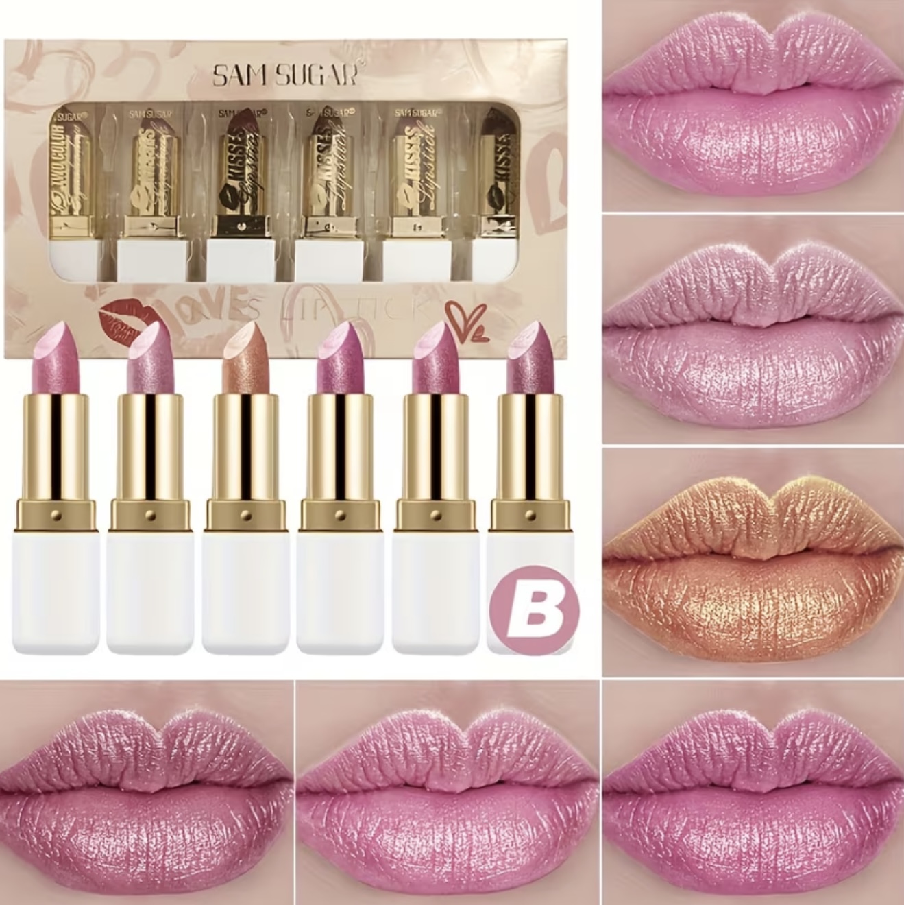 ست ۶ عددی رژ لب به رنگ مرجانی - Image 2