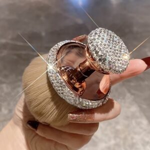 قلم‌مو رژگونه بزرگ و لوکس با تزئینات کریستالی درخشان