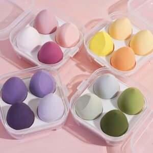 ست ۴ تکه – شامل جعبه نگهداری و ۴۸ اسفنج آرایشی فوق‌العاده نرم با رنگ‌های متنوع