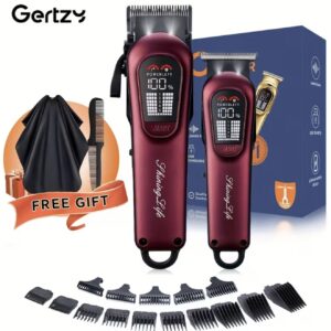 ست ماشین اصلاح موی مردانه ۲ در ۱ GERTZY – ریش‌تراش حرفه‌ای بی‌سیم