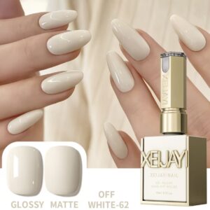 لاک ژل ناخن شیری با پوشش ژلی، دارای پیگمنت بالا برای مانیکوری صاف، بادوام