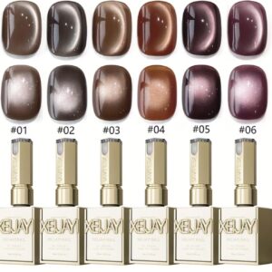 ست ۶ عددی لاک ژل مغناطیسی کت‌آی (چشم‌گربه‌ای) رفلکتیو ۱۵ میلی‌لیتری