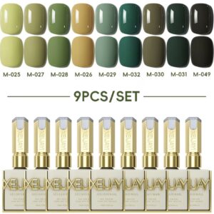 ست لاک ژل ناخن ۹ رنگ ، ماندگاری بالا، بدون الکل، با پوشش براق