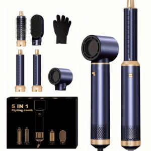 ست برس حرارتی ۵ در ۱ شامل سشوار پرسرعت، فرکننده اتوماتیک مو و برس صاف‌کننده (اتو مو