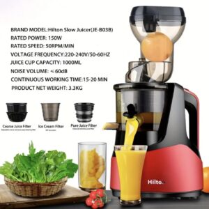 آبمیوه‌گیری Hilton مدل BS با تکنولوژی پرس سرد (Cold Press)