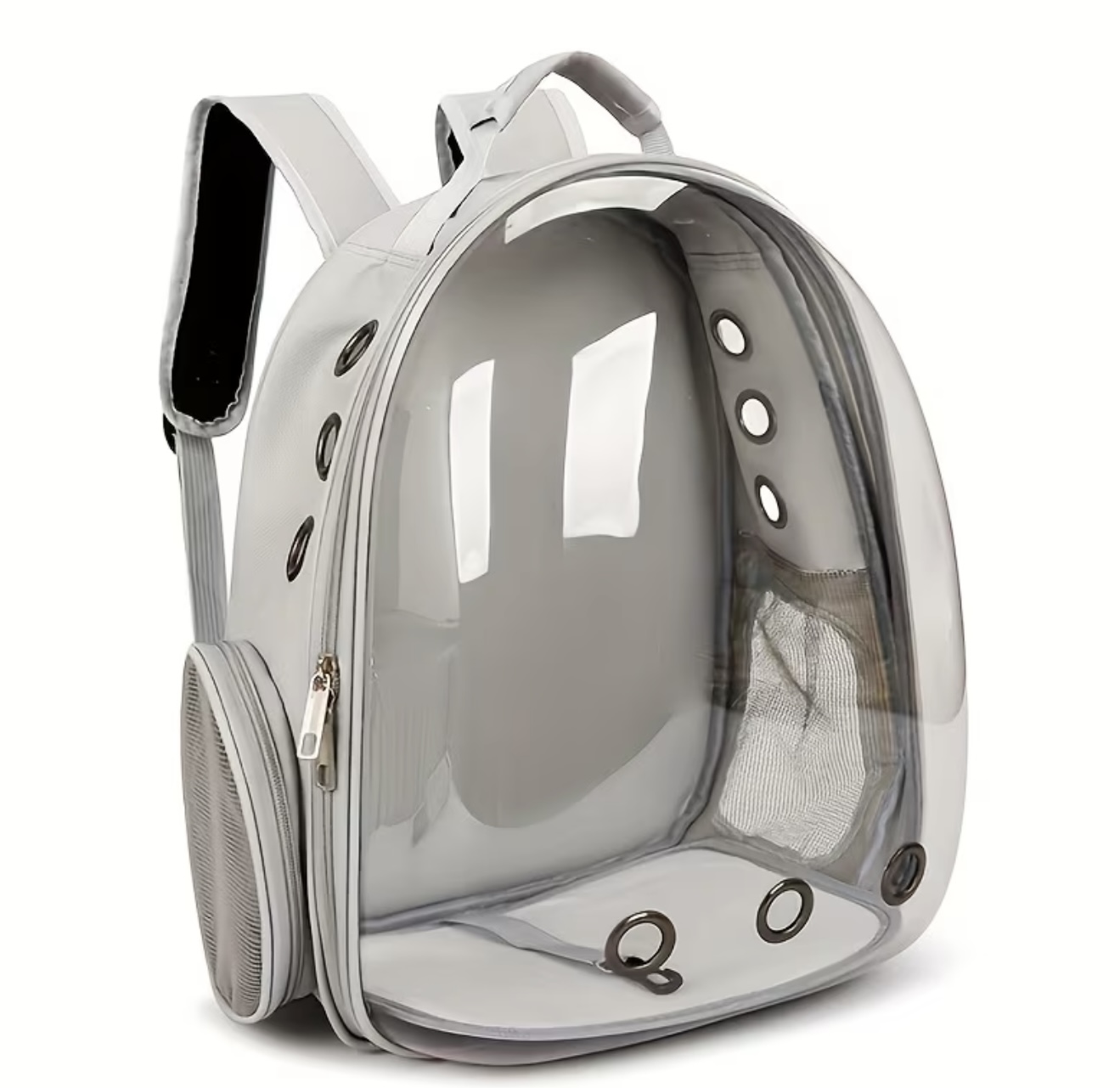 کیف حمل شفاف و تنفسپذیر برای گربهها و سگهای کوچک، با زیپ، قابل حمل - Image 3