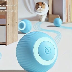 اسباب‌بازی توپ غلتان اتوماتیک برای گربه – قابل شارژ با USB