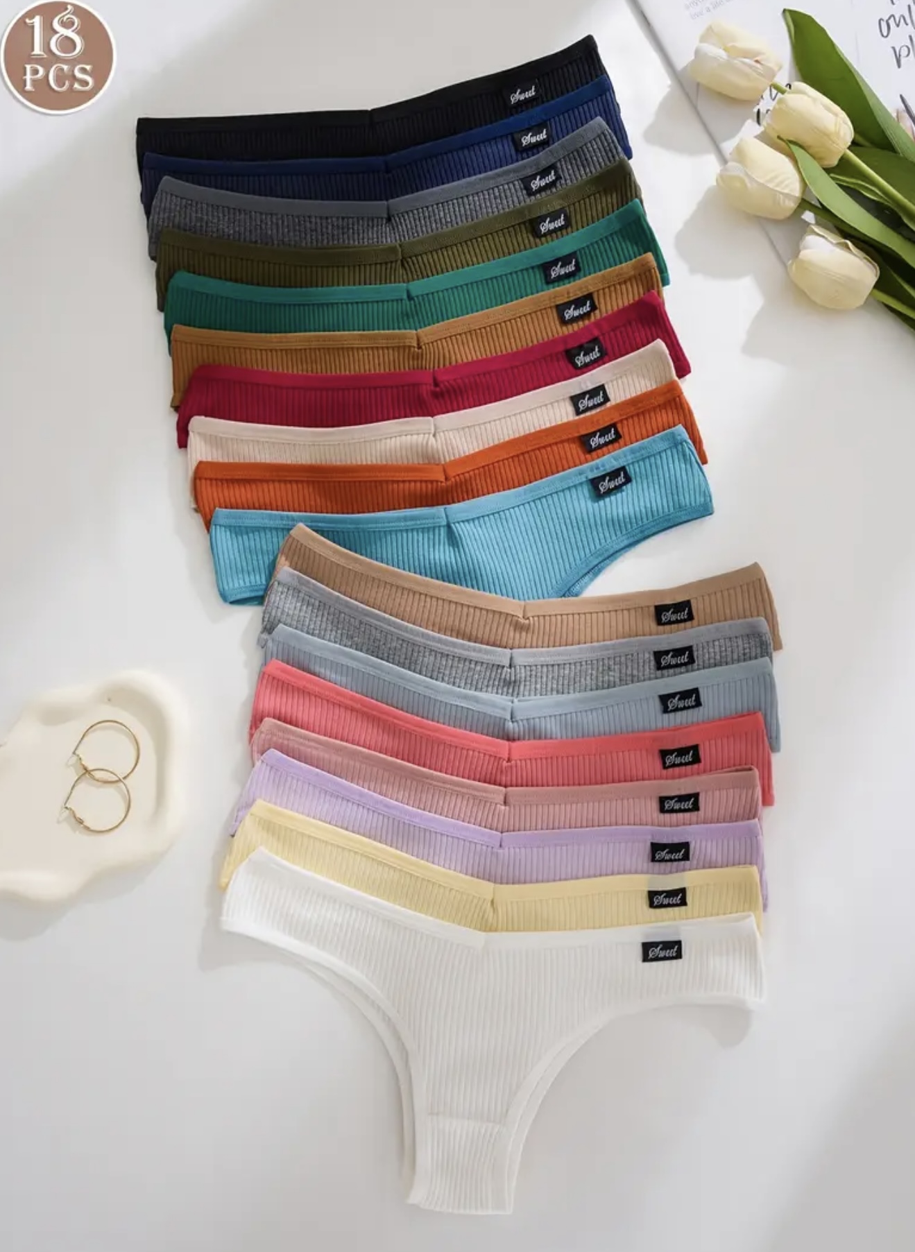 ست ۱۸ عددی شورت زنانه ساده و شیک با رنگهای یکدست - Image 2