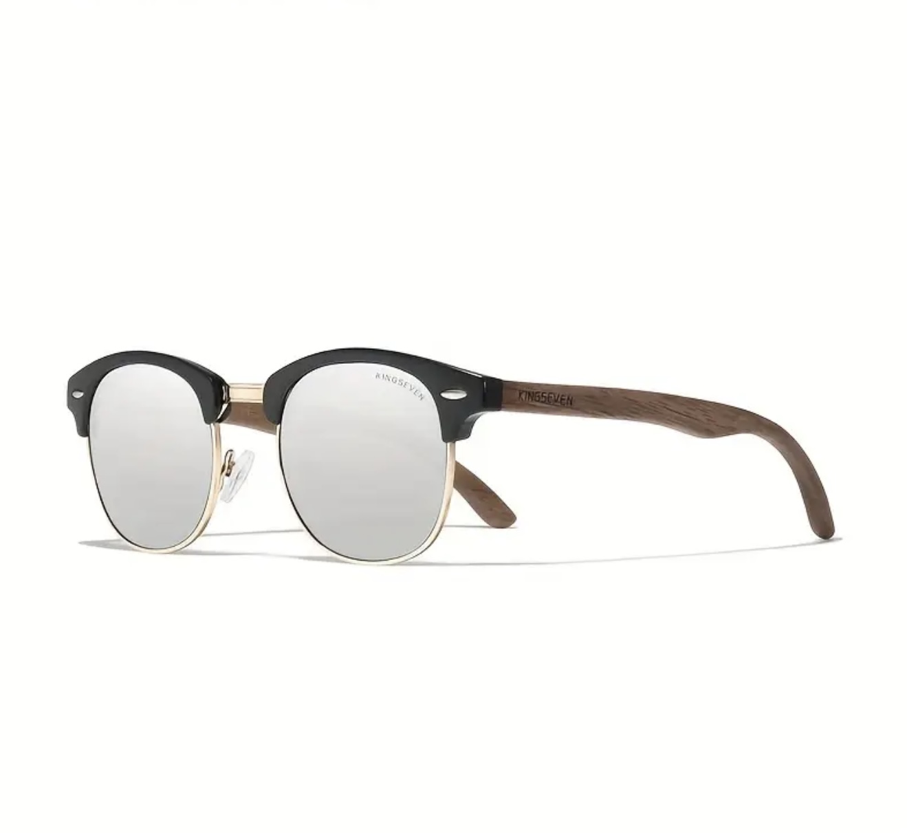 عینک دستساز KINGSEVEN از چوب گردوی مشکی - Image 6