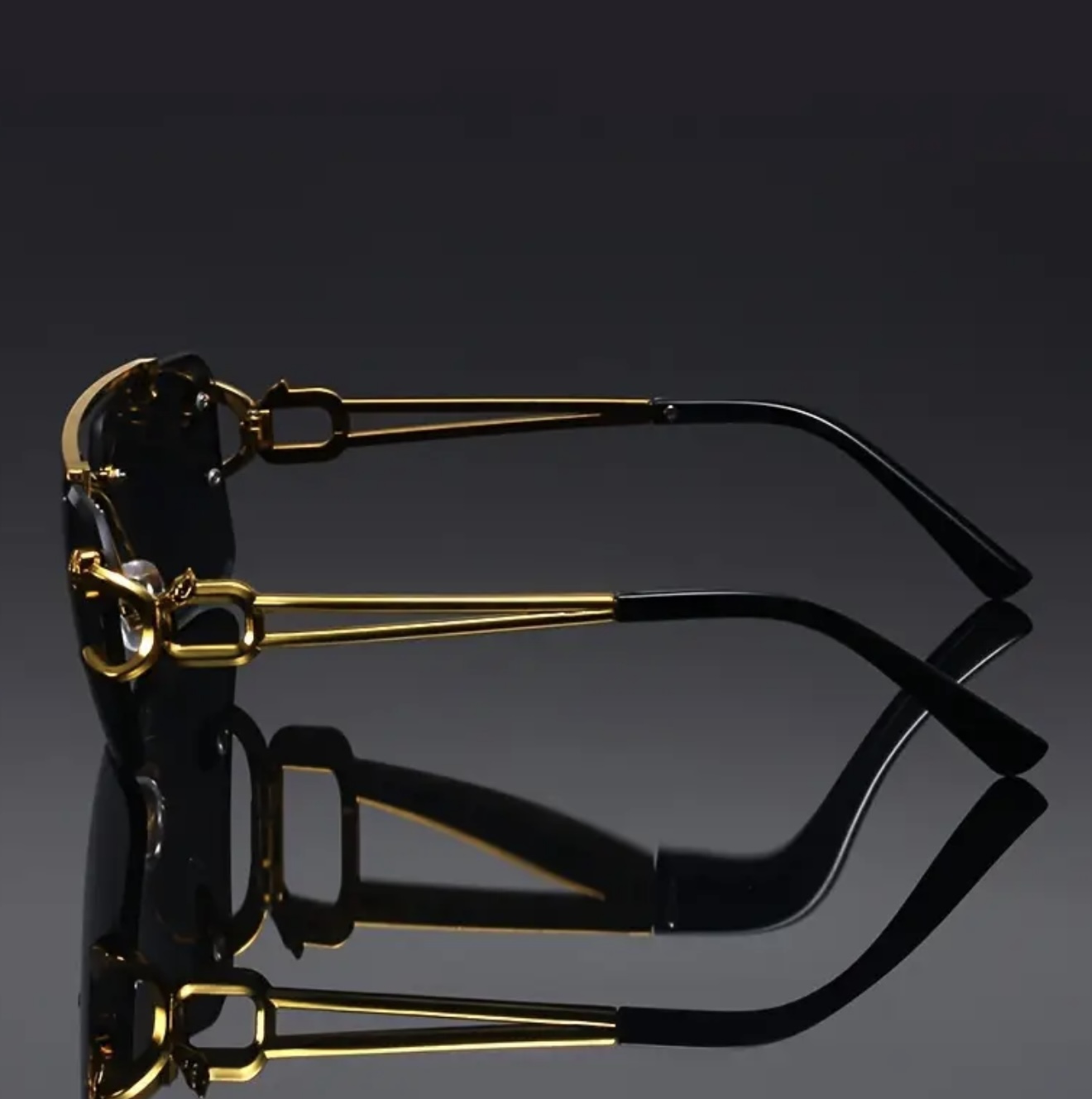 عینک فشن وینتیج لوکس طلایی با فریم ببر جذاب - Image 2
