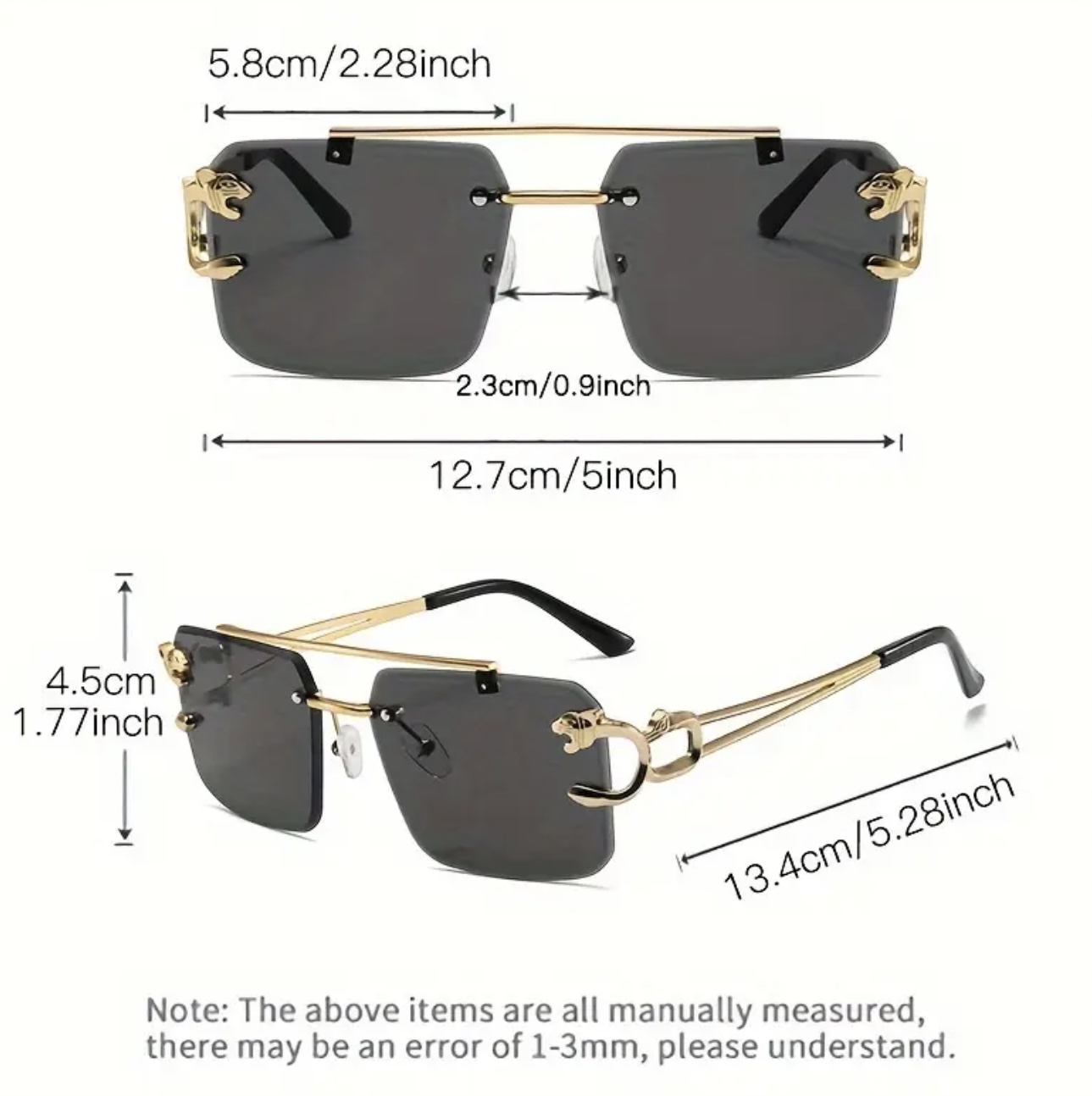 عینک فشن وینتیج لوکس طلایی با فریم ببر جذاب - Image 4