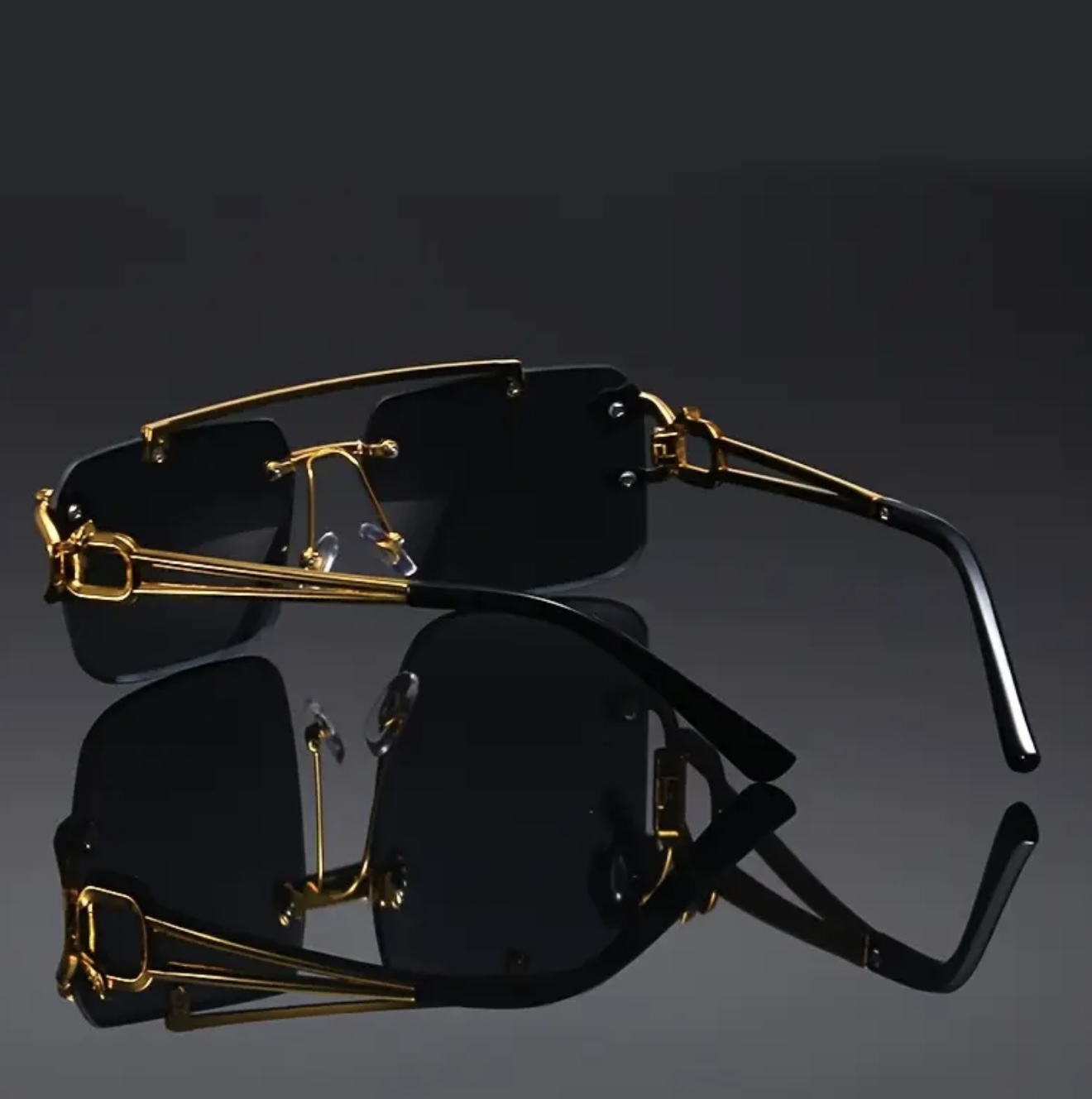 عینک فشن وینتیج لوکس طلایی با فریم ببر جذاب - Image 5
