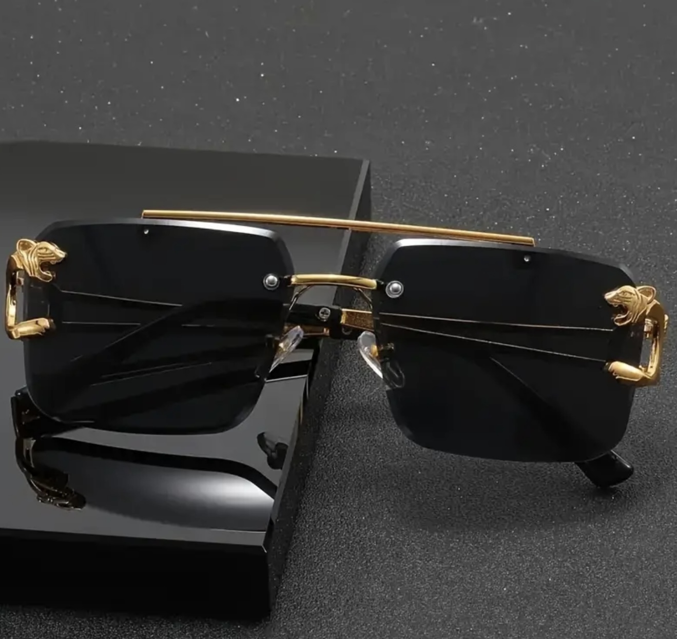 عینک فشن وینتیج لوکس طلایی با فریم ببر جذاب - Image 6