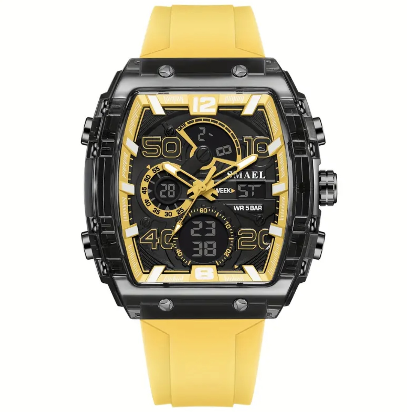 ساعت دیجیتال فانکی – مقاوم در برابر آب، نمایش ۲۴ ساعته، کرنومتر، LED - Image 5