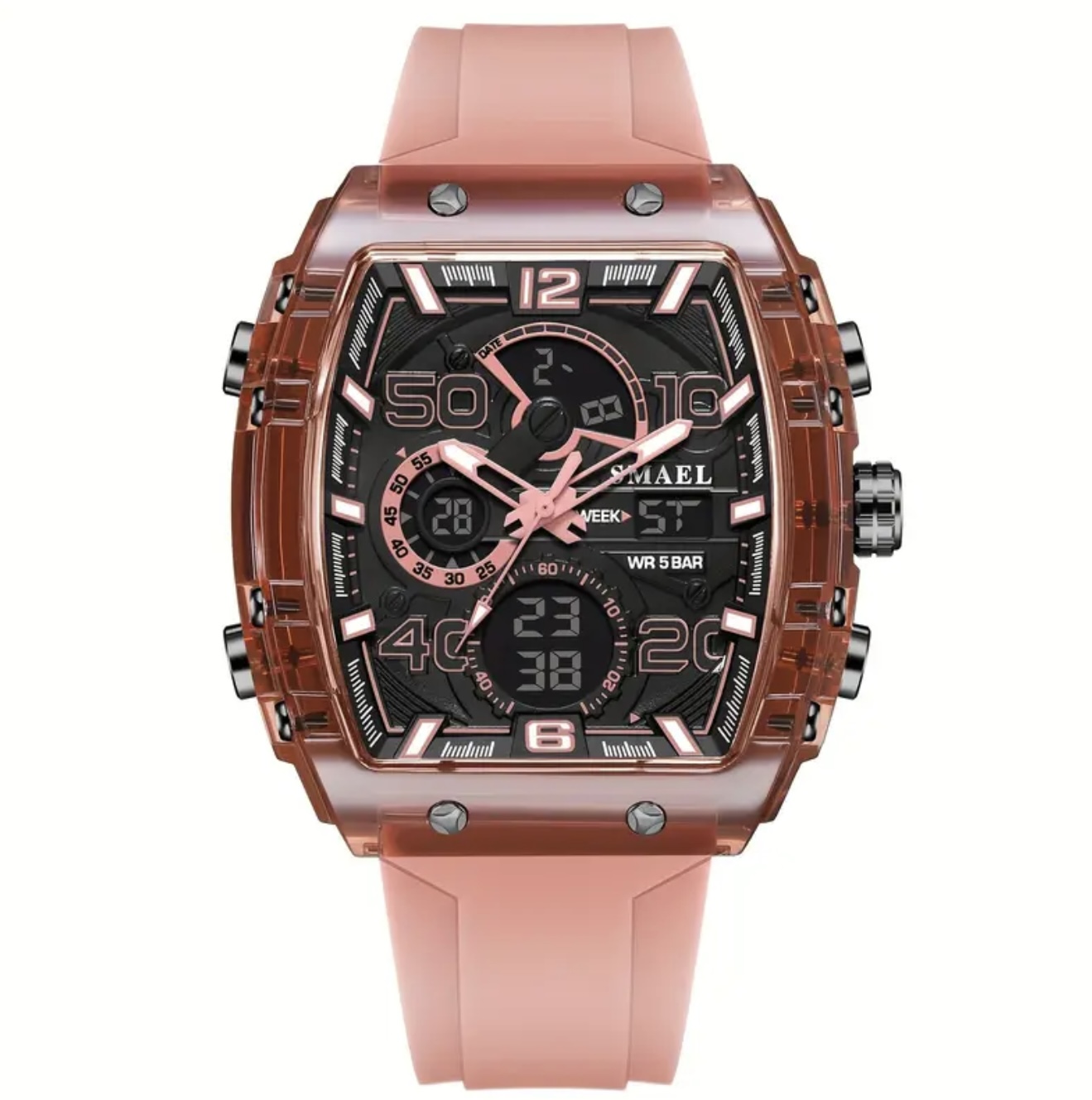 ساعت دیجیتال فانکی – مقاوم در برابر آب، نمایش ۲۴ ساعته، کرنومتر، LED - Image 9