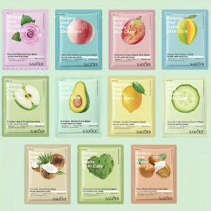 ست ۱۰ عددی ماسک مرطوب‌کننده گیاهی و میوه‌ای