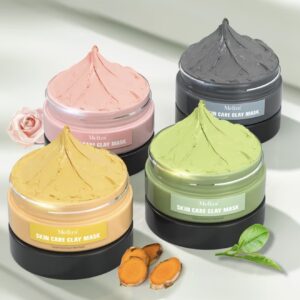 ست ۴ عددی ماسک صورت MELIZA – ماسک‌های گل‌رس چند دانه‌ای