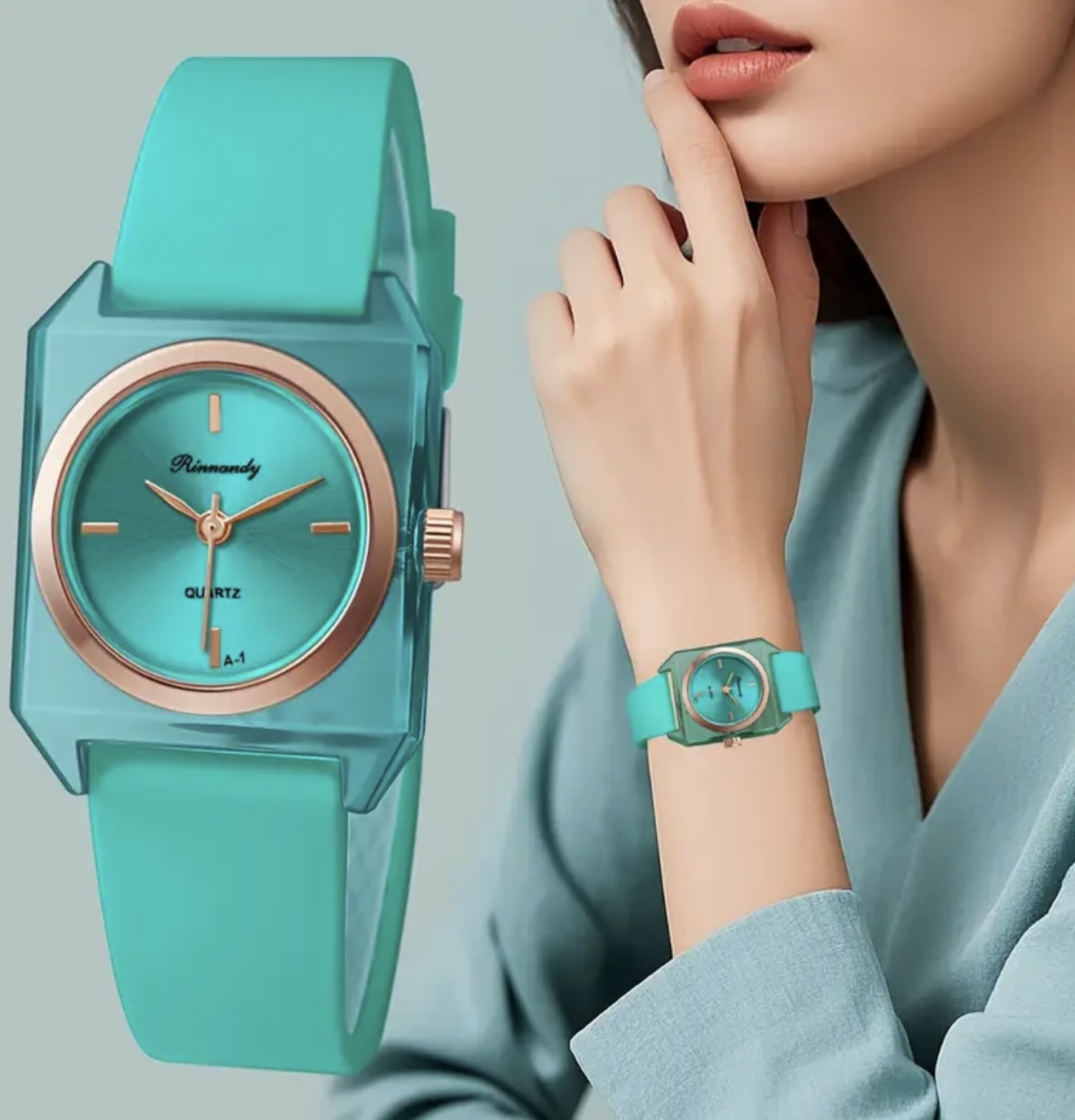 ساعت مربعی مینیمالیست شفاف