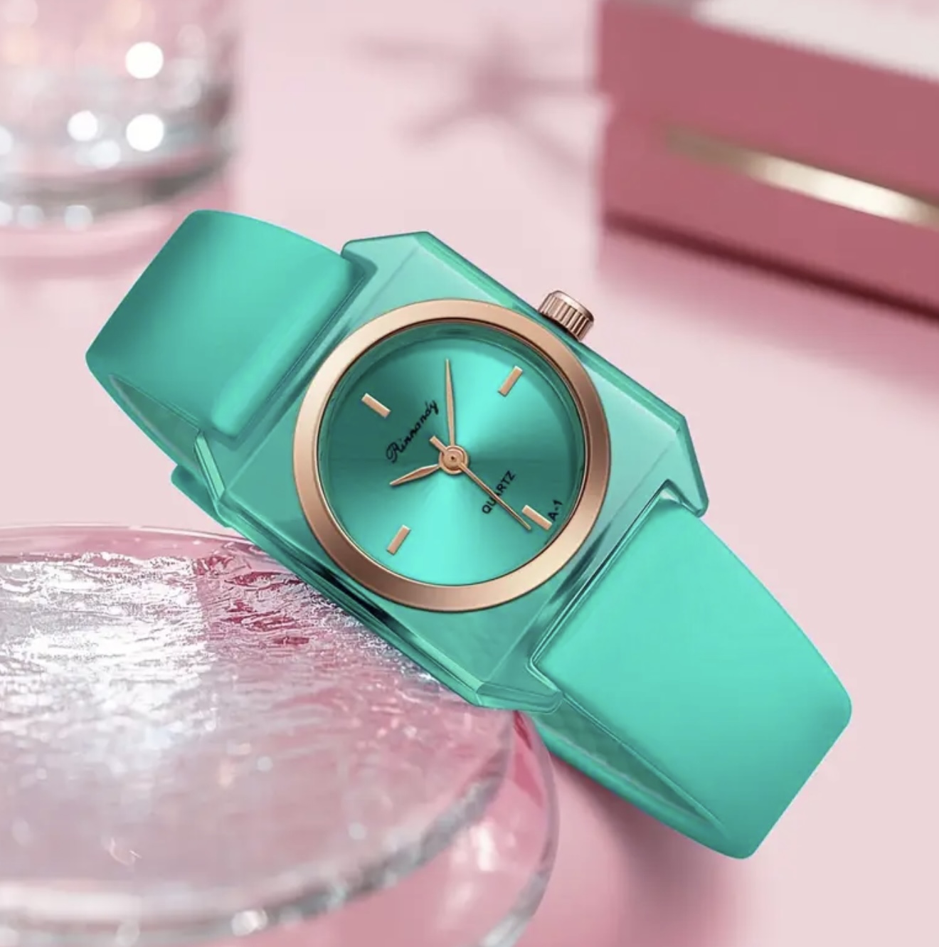 ساعت مربعی مینیمالیست شفاف - Image 2