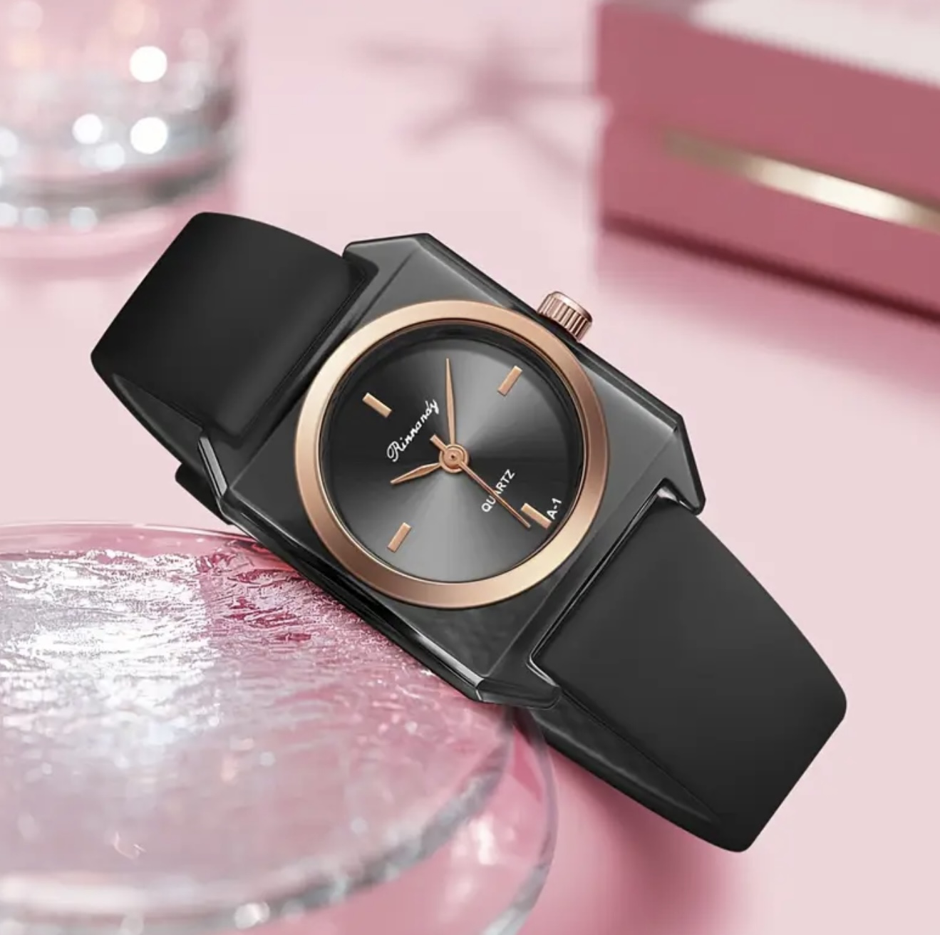 ساعت مربعی مینیمالیست شفاف - Image 8