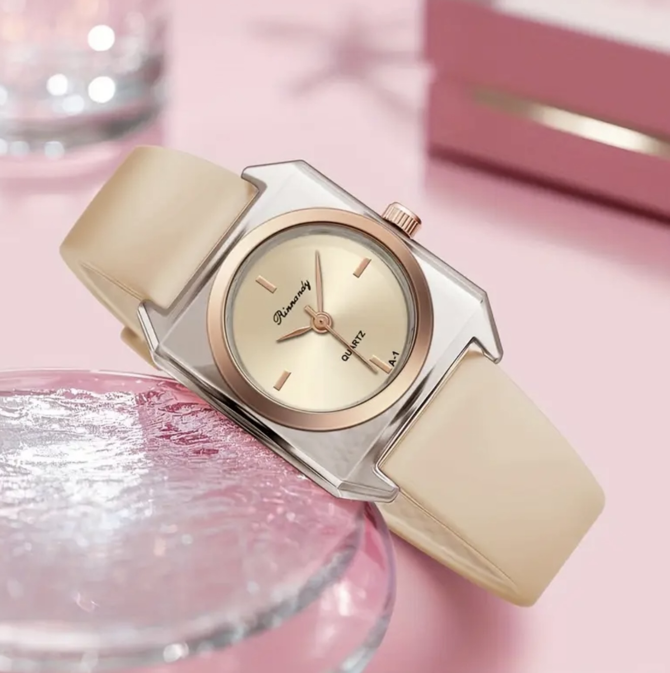 ساعت مربعی مینیمالیست شفاف - Image 9