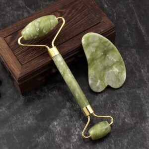 ست غلتک و گوآشا سنگ یشم طبیعی