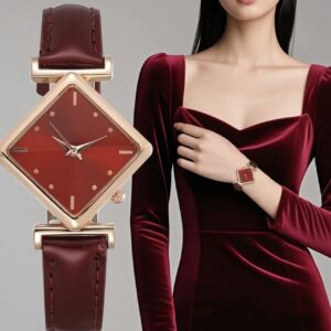 ساعت زنانه فشن با قاب مربعی