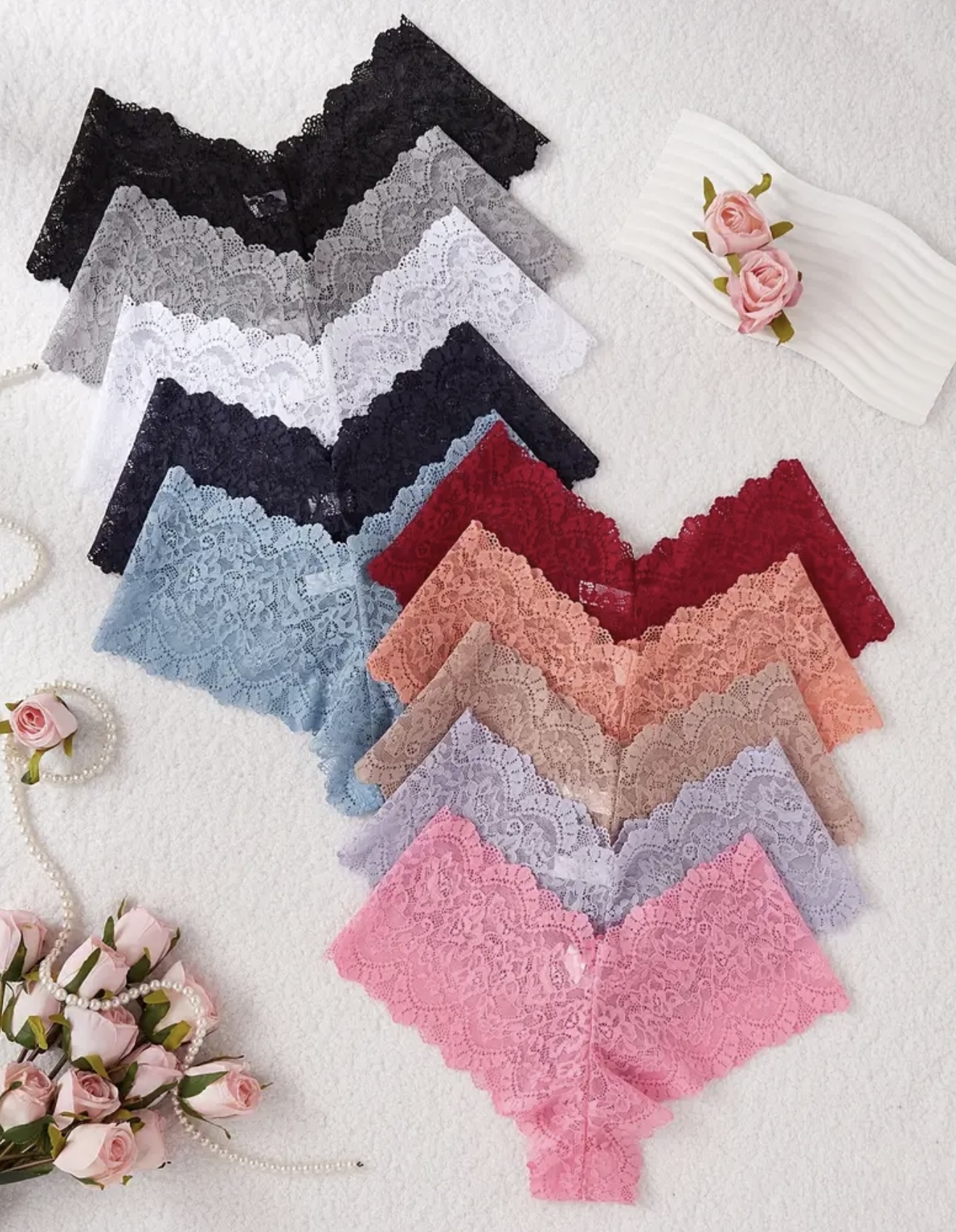 ست ۱۰ عددی شورت لامبادا زنانه دانتلدار و جذاب - Image 6