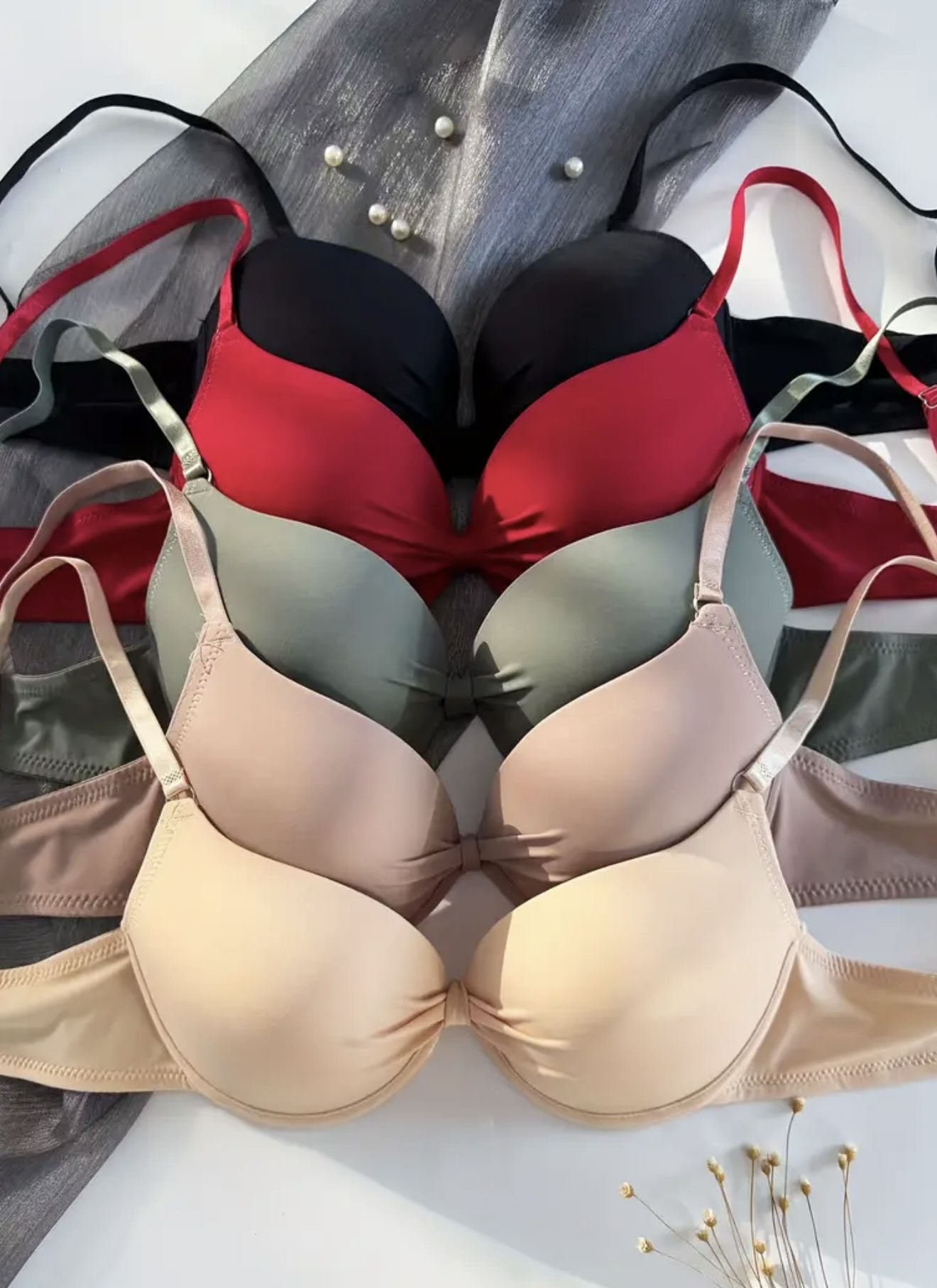 پنج عدد سوتین زنانه Push-Up با فنر