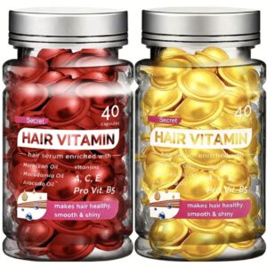 ست دو عددی جعبه کپسول سرم ویتامینی مو (۴۰ عدد) | غنی شده با روغن مراکشی و اسانس روغنی مو