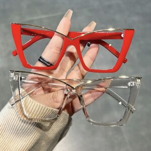 عینک چشم‌گربه‌ای وینتیج با لنز شفاف