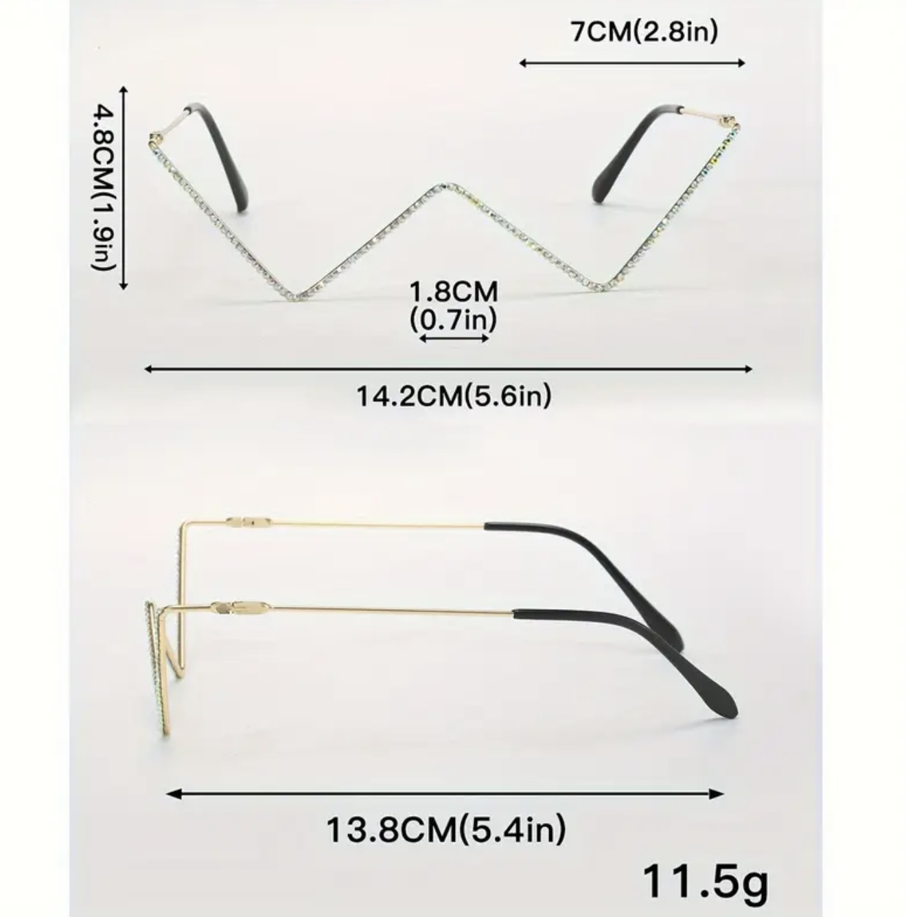 عینک فشن و ترندی بدون فریم فلزی با طراحی مقعر - Image 4