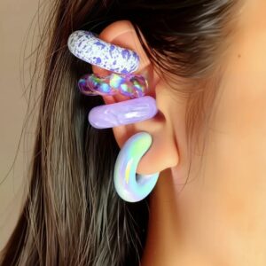 ست ۴ عددی گوشواره‌های  کلیپسی از جنس رزین اکریلیک