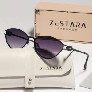 عینک فشن فلزی چشم‌گربه‌ای بیضی با طراحی توخالی