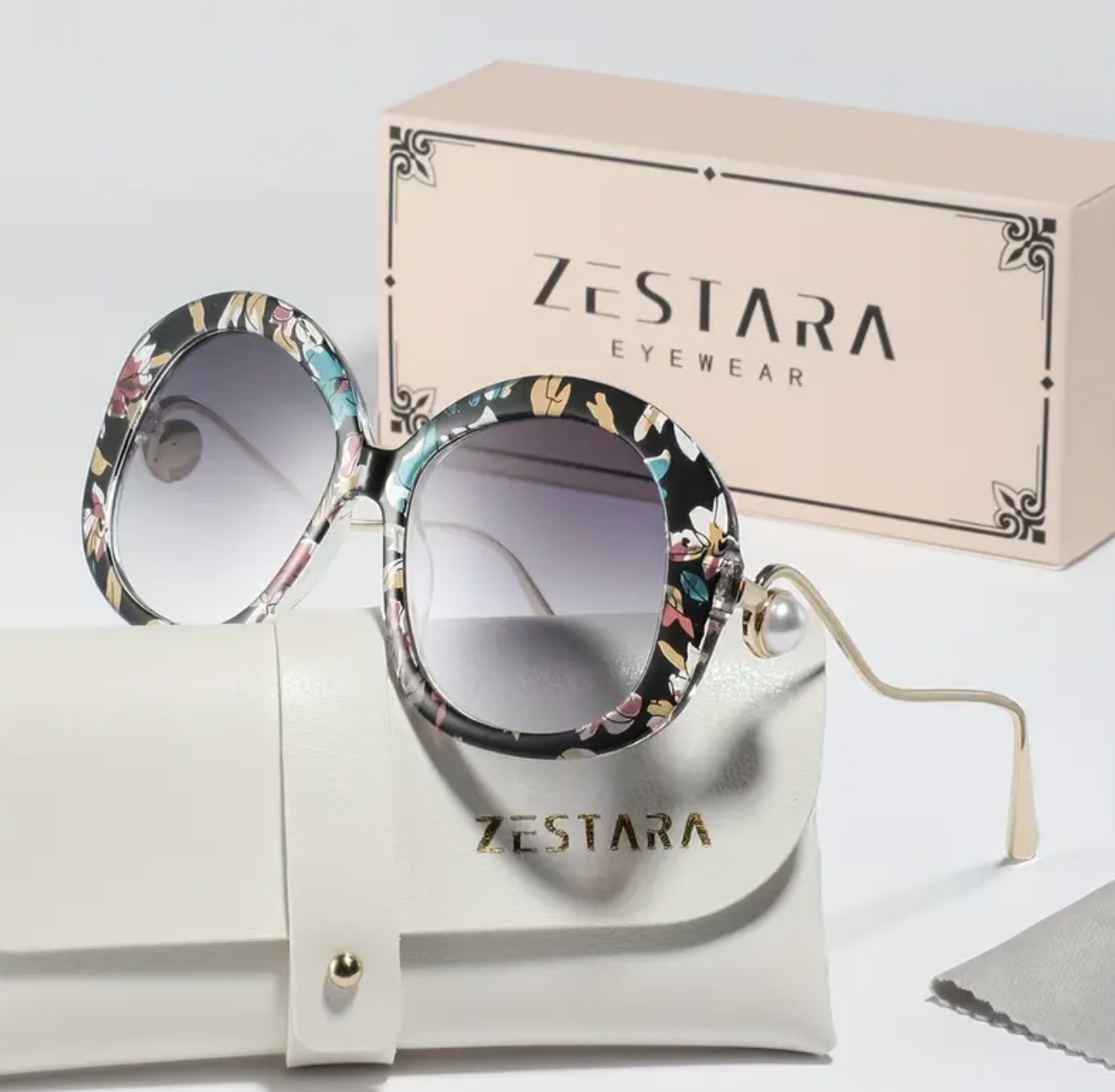 عینک وینتیج شیک – با طرح گلدار - Image 2