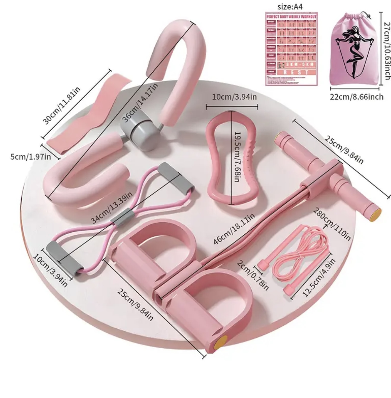 ست ۸ تکه فیتنس و یوگا – ساخته شده از جنس EVA - Image 2