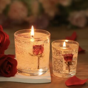 شمع ژله‌ای معطر با رایحه گل رز