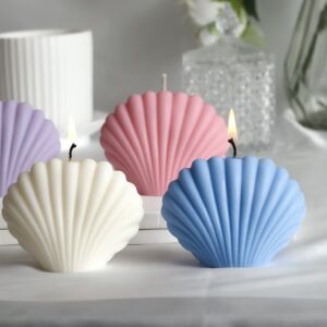 شمع صدفی زیبا طراحی فانتزی و جذاب در رنگ‌های متنوع