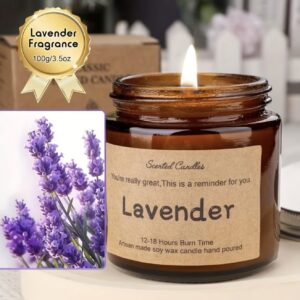 شمع معطر لاوندر شمع‌های آروماتراپی در شیشه